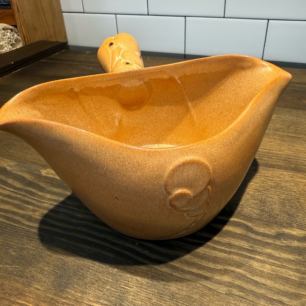 Frankoma / Gracetone 2S Brown Ceramic Gravy Boat Matte Finish with Handle